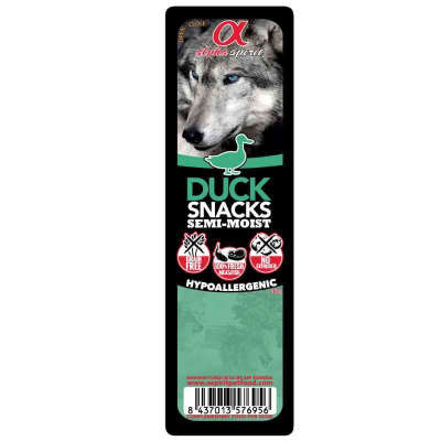 Ласощі для собак Alpha Spirit DOG Snacks Duck напіввологі з качки, кубики 35 г (8437013576956)