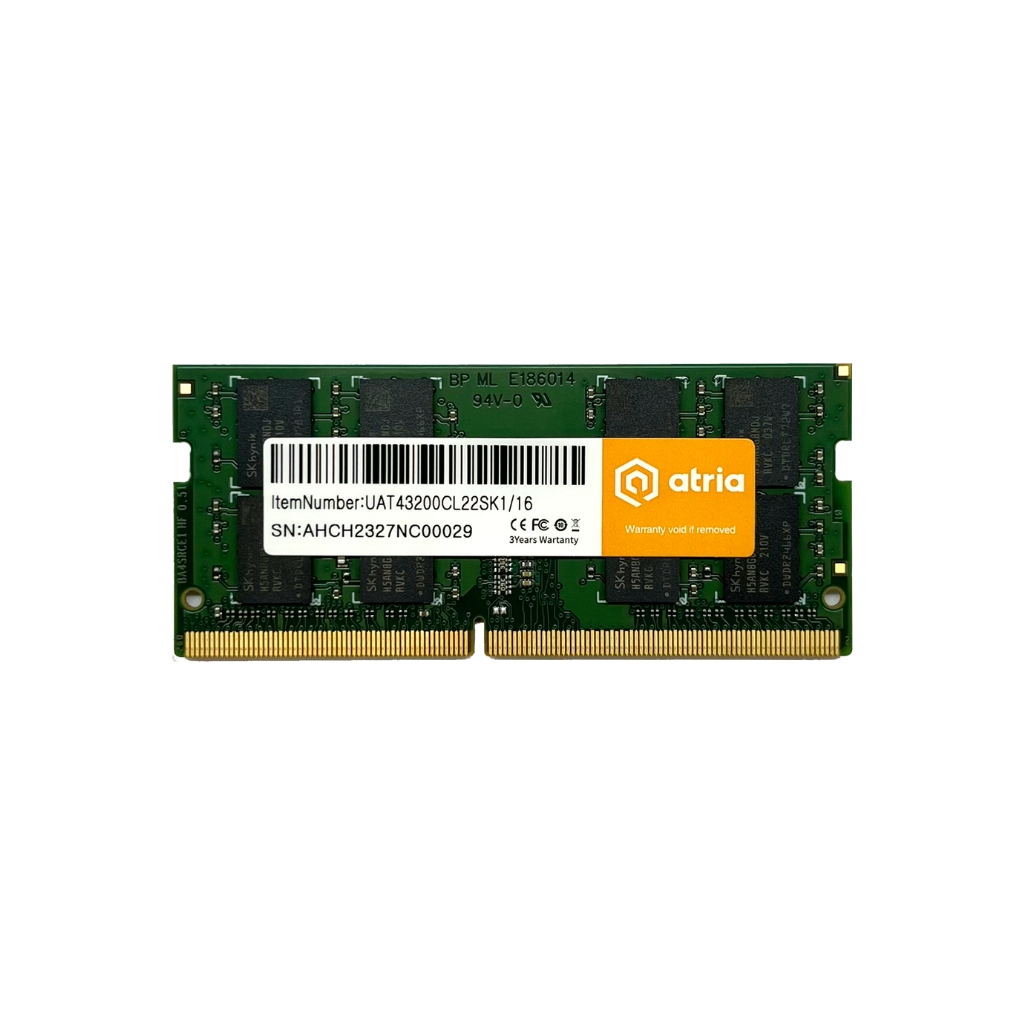 Модуль пам'яті для ноутбука SoDIMM DDR4 16GB 3200 MHz ATRIA (UAT43200CL22SK1/16)