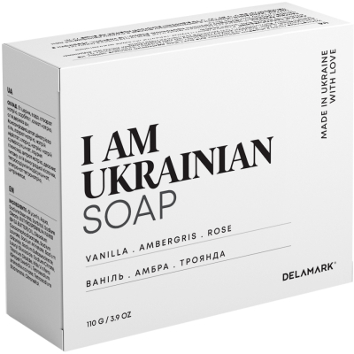 Тверде мило DeLaMark I Am Ukrainian Ваніль-Амбра-Троянда 110 г (4820152333292)