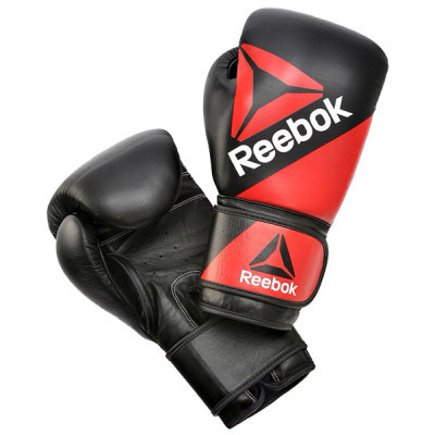 Боксерські рукавички Reebok Combat Leather Training Glove червоний, чорний RSCB-10100RDBK 14 унцій (5055436113607)