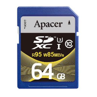 Карта пам'яті Apacer 64GB SDHC UHS-I 95/85 U3 Class10 (AP64GSDXC10U4-R)