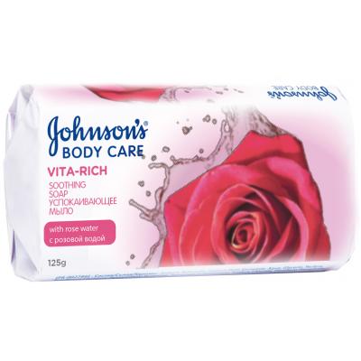 Тверде мило Johnson's Body Care Vita Rich Успокаивающее с розовой водой 125 г (3574661239514)