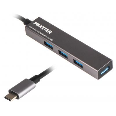 Концентратор Maxxter USB 3.0 Type-C 4 ports grey (HU3С-4P-02)