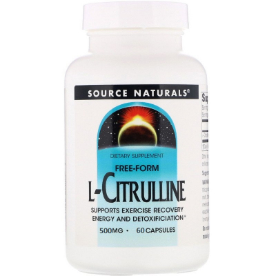 Амінокислота Source Naturals L-Цитруллин 500 мг, L-Citrulline, 60 капсул (SN2004)