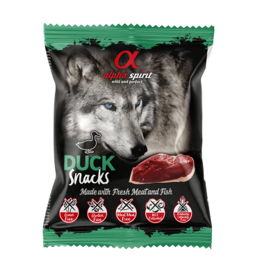 Ласощі для собак Alpha Spirit DOG Snacks Duck напіввологі з качки, кубики 50 г (8436586310059)