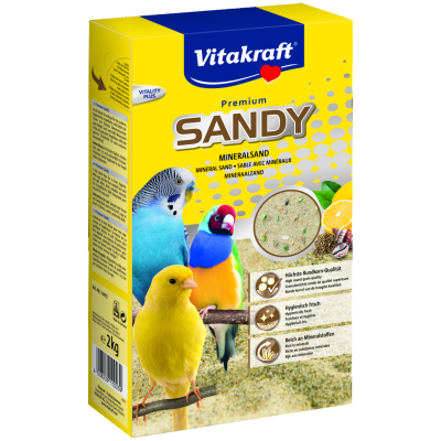 Пісок для птахів Vitakraft Sandy з мінералами вбирний 2 кг (4008239110039)