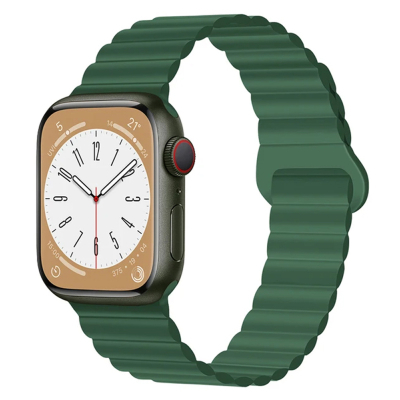 Ремінець до смарт-годинника Drobak Silicone Magnetic Link для Apple Watch All Series 38/40/41mm Army Green (898919)