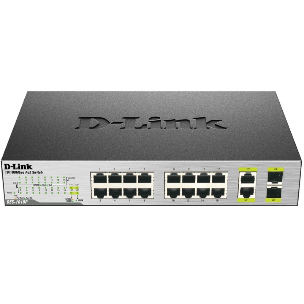 Комутатор мережевий D-Link DES-1018P