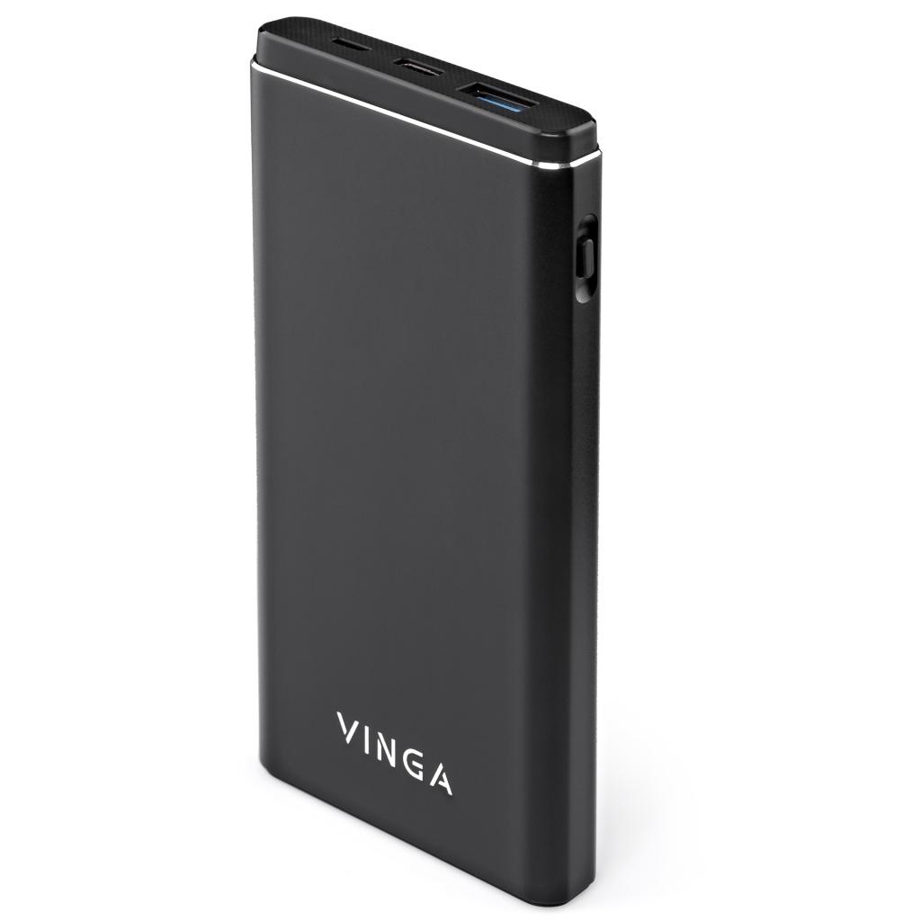 Батарея універсальна Vinga 10000 mAh QC3.0 PD aluminium black (BTPB1010QCALBK)