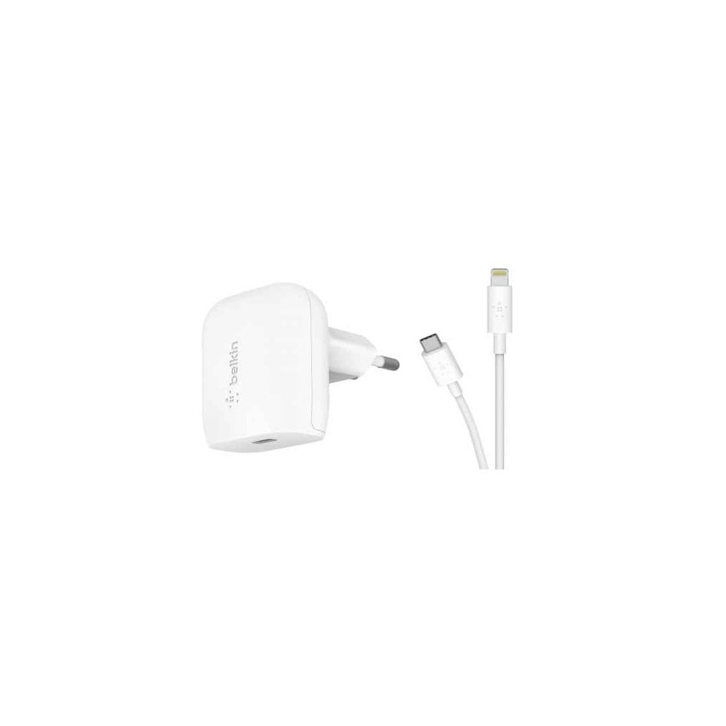 Зарядний пристрій Belkin Home Charger (18W) Power Delivery Port USB-C - Lightning 1.2 (F7U096VF04-WHT)