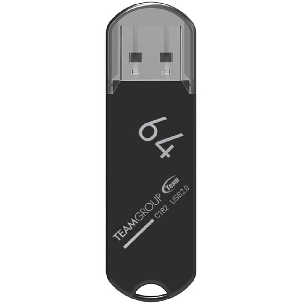 USB флеш накопичувач Team 64GB C182 Black USB 2.0 (TC18264GB01)