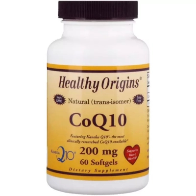 Антиоксидант Healthy Origins Коензим Q10, Kaneka (COQ10), 200 мг, 60 желатинових капсул (HO35048)