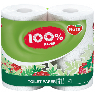 Туалетний папір Ruta 100% Paper 2 шари 4 рулони (4820023743991)