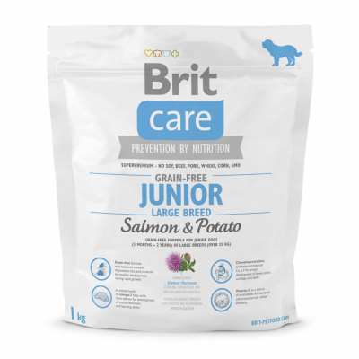 Сухий корм для собак Brit Care GF Junior Large Breed Salmon & Potato 1 кг (8595602510115)