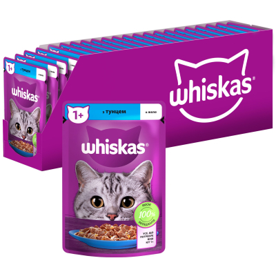 Вологий корм для кішок Whiskas Тунець в желе 85 г (5900951302381)