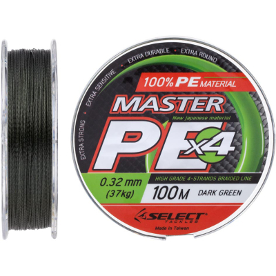 Шнур Select Master PE 100m Dark Green 0.32мм 37кг (1870.15.97)