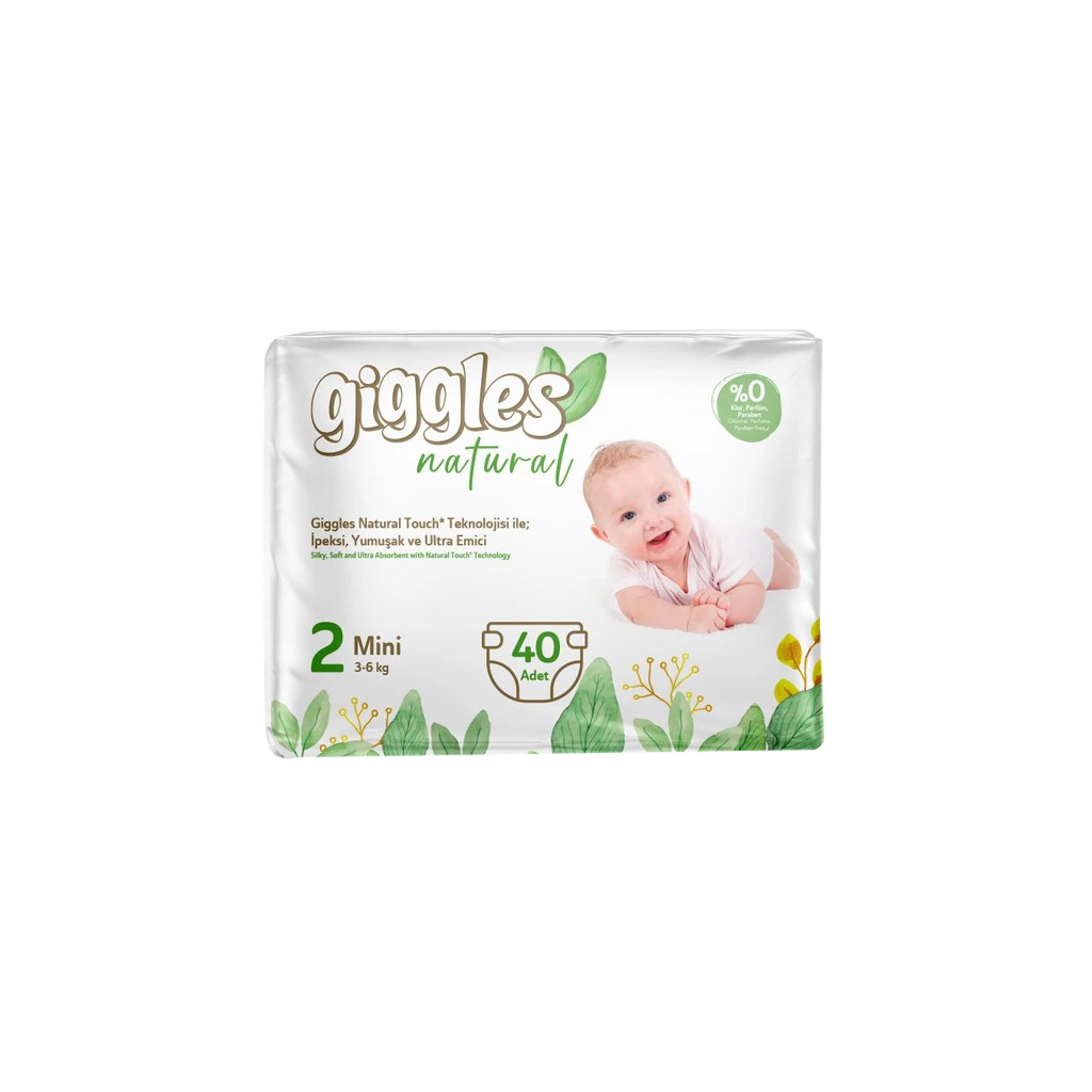 Підгузок Giggles Natural 2 Mini 3-6 кг 40 шт (8680131206384)