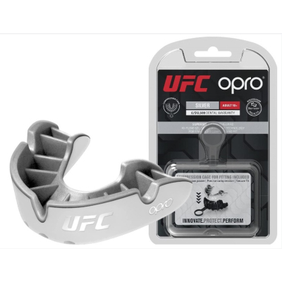 Капа Opro Silver доросла (вік 11+) White/Silver (ufc.102514003) (UFC_Silver_Wh/Sil)