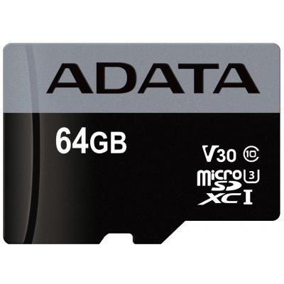 Карта пам'яті ADATA 64GB microSD class 10 UHS-I U3 V30 Premier Pro (AUSDX64GUI3V30S-R)