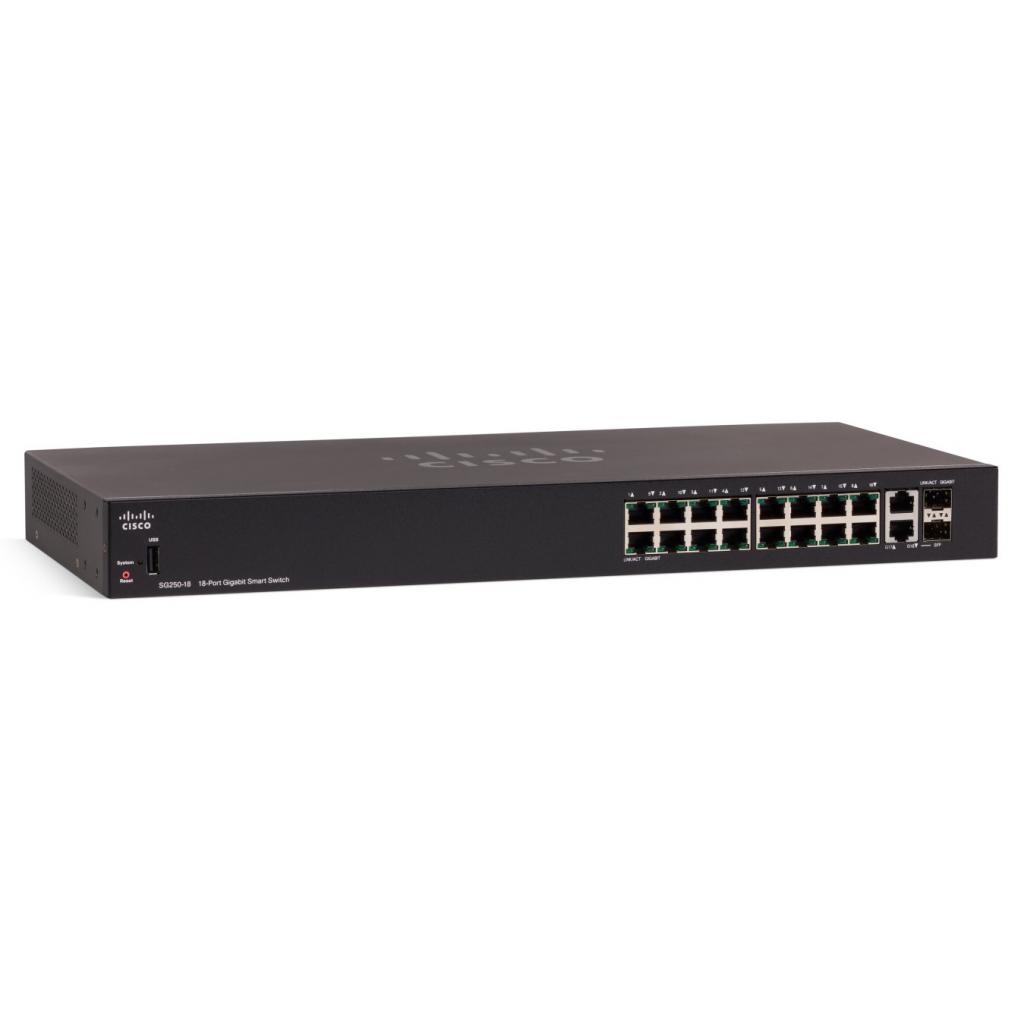 Комутатор мережевий Cisco SG250-18-K9-EU