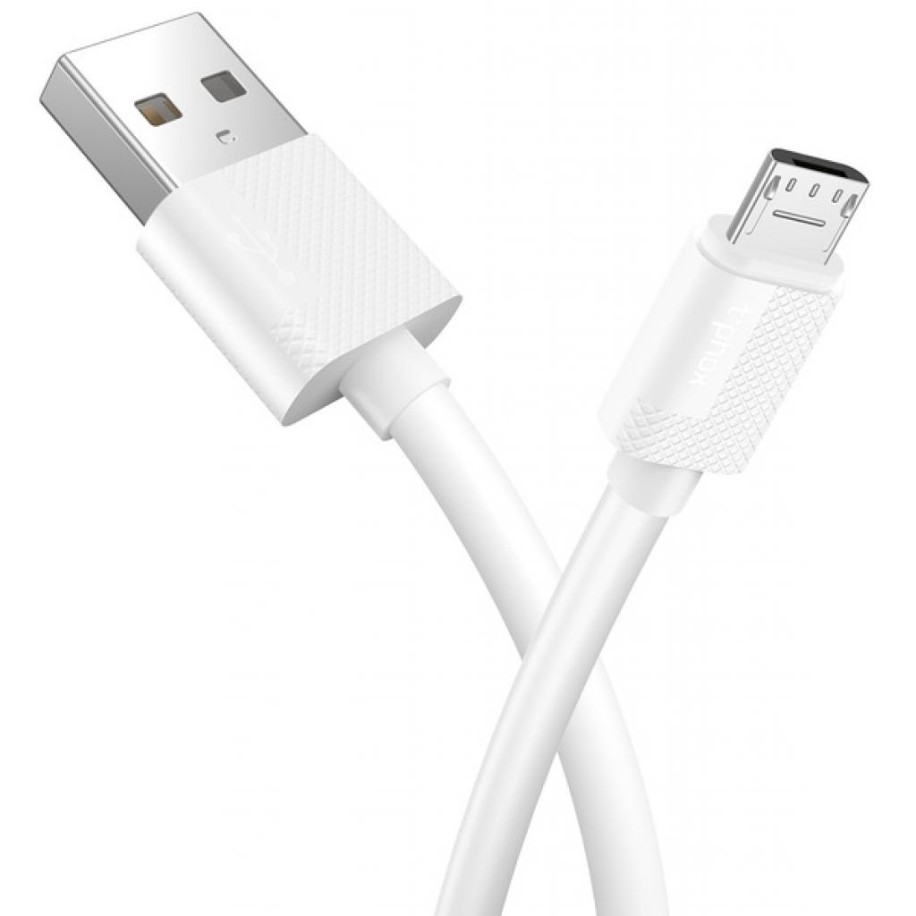 Дата кабель USB 2.0 AM to Micro 5P 0.3m Nets T-M801 White T-Phox (T-M801(0.3) White)