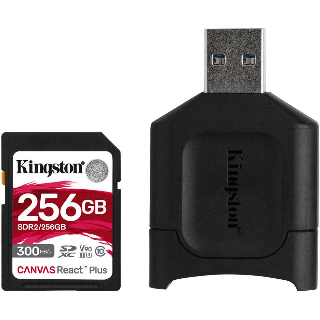 Карта пам'яті Kingston 256GB SDXC class 10 UHS-I U3 React Plus + USB-кардридер (MLPR2/256GB)