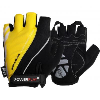 Велорукавиці PowerPlay 5024 Black/Yellow M (5024D_M_Yellow)