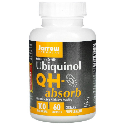 Антиоксидант Jarrow Formulas Убіхінол QH-Absorb, 100 мг, Ubiquinol, QH-Absorb, 60 гелевих (JRW-06019)