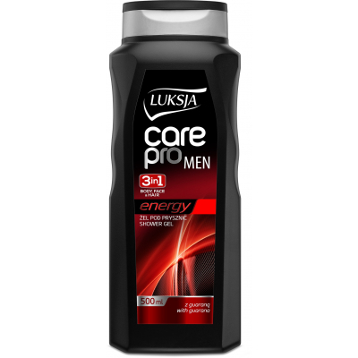 Гель для душу Luksja Care Pro Men 3 in 1 Energy 500 мл (5900998006648)