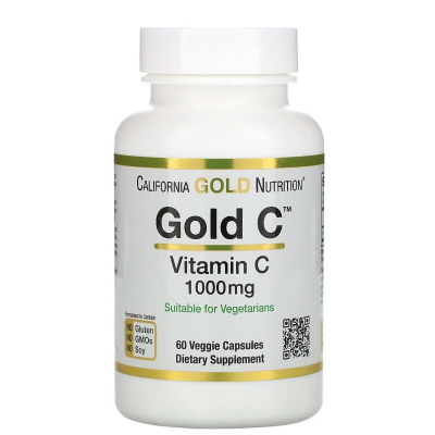 Вітамін California Gold Nutrition Вітамін C, Gold C, 1000 мг, 60 вегетаріанських капсул (CGN-00931)