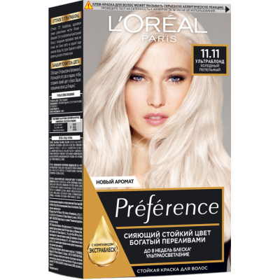 Фарба для волосся L'Oreal Paris Preference 11.11 - Холодний попелястий (3600523018277)