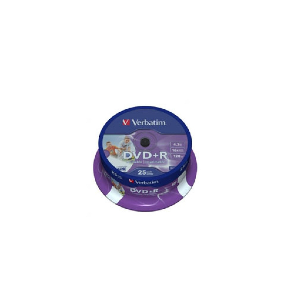 Диск DVD Verbatim 4.7Gb 16X CakeBox 25шт Silver (43500)