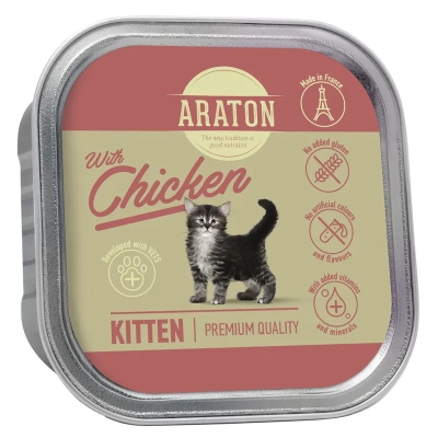 Вологий корм для кішок ARATON Kitten with chicken 85 г (KIK45695)