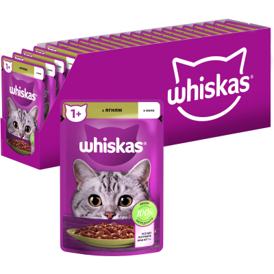 Вологий корм для кішок Whiskas Ягня в желе 85 г (5900951302176)