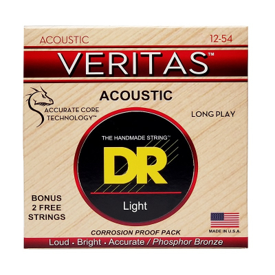 Струни для гітари DR Strings VERITAS Coated Core Acoustic Guitar Strings - Light (12-54) (VTA-12)