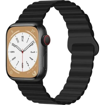 Ремінець до смарт-годинника Drobak Silicone Magnetic Link для Apple Watch All Series 38/40/41mm Dark black (898922)