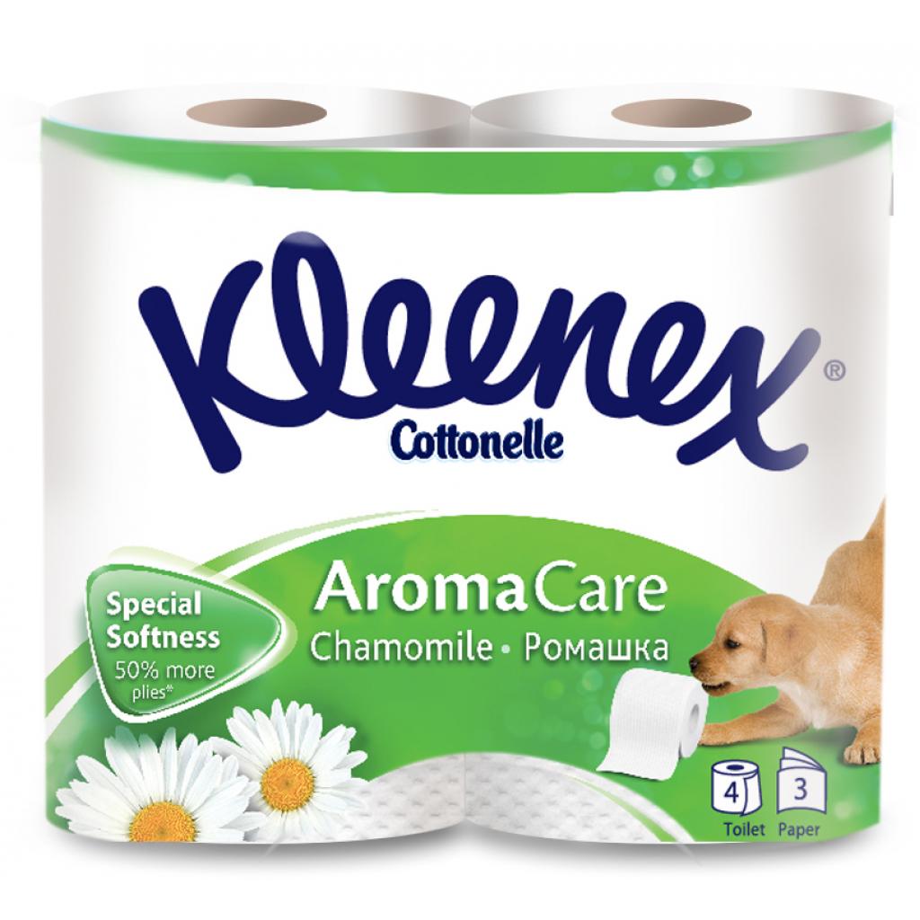 Туалетний папір Kleenex Cottonelle Aroma Care Ромашка 155 відривів 3 шари 4 рулони (5029053541600)