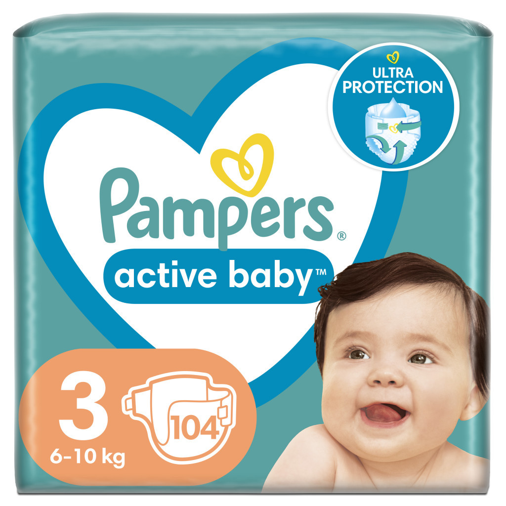 Підгузок Pampers Active Baby Midi Розмір 3 (6-10 кг) 104 шт (8001090950215)