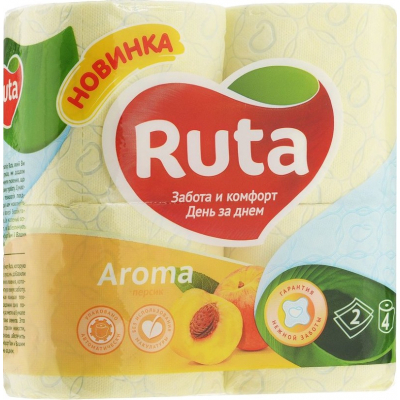 Туалетний папір Ruta Aroma ароматизований Жовтий 2 шари 4 рулони (4820023740365)