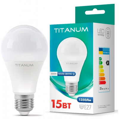 Лампочка TITANUM A65 15W E27 3000K (TLA6515273)