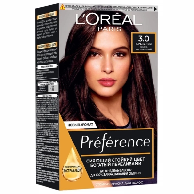 Фарба для волосся L'Oreal Paris Preference 3 - Темно-каштановий (3600521355312)