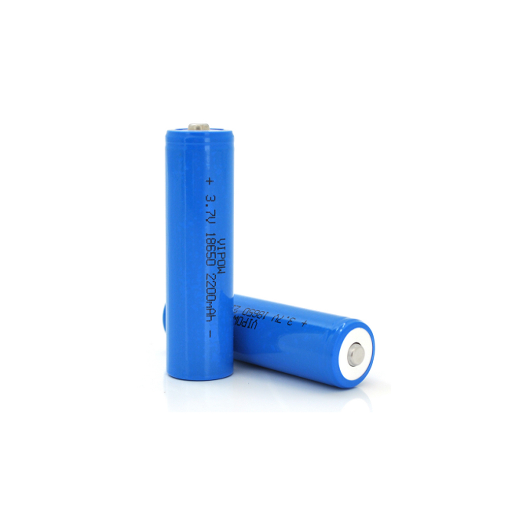 Акумулятор 18650 Li-Ion ICR18650 TipTop, 2200mAh, 3.7V, Blue Vipow (ICR18650-2200mAhTT)