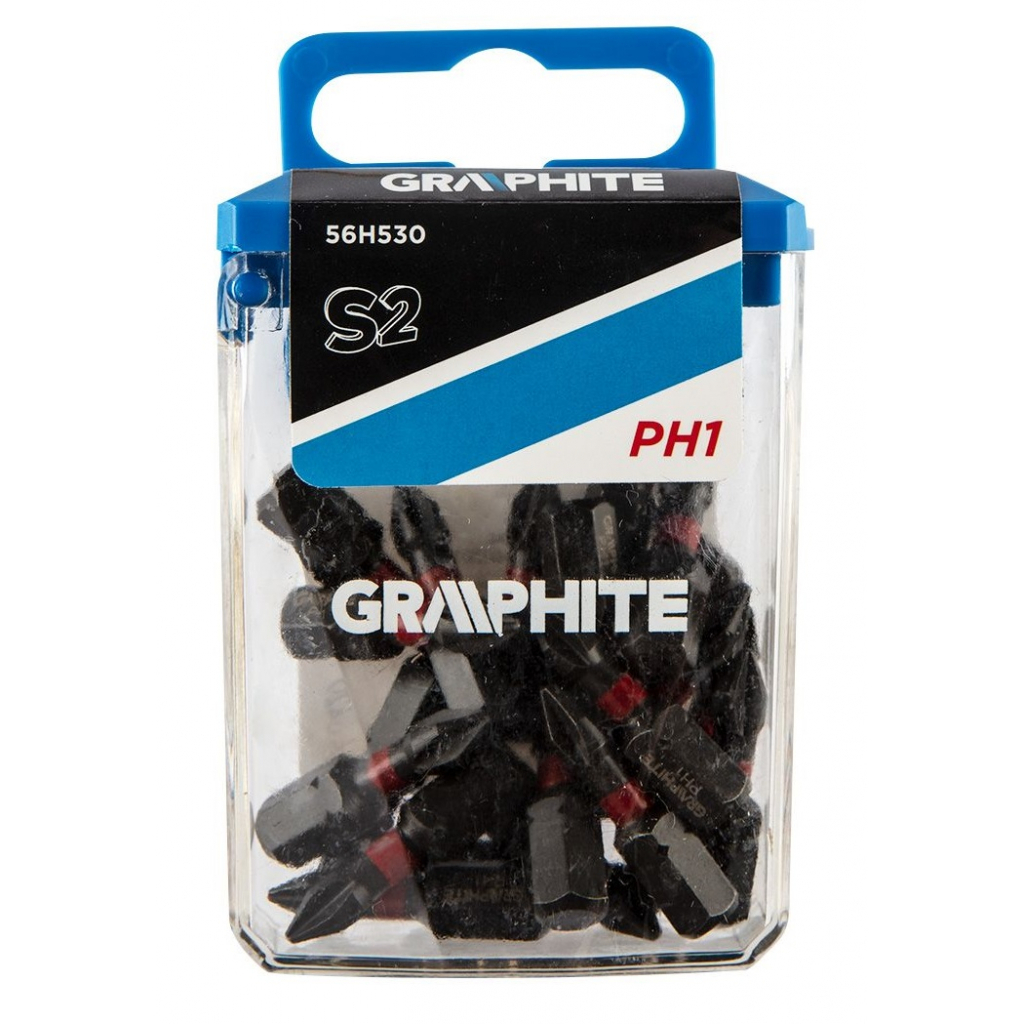 Набір біт Graphite ударних PH1 x 25 мм, 20 шт. (56H530)