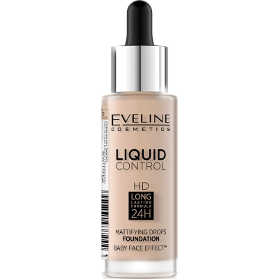 Тональна основа Eveline Cosmetics Liquid Control HD Mattifying Drops Foundation 010 - Light Beige 32 мл (5901761937244)