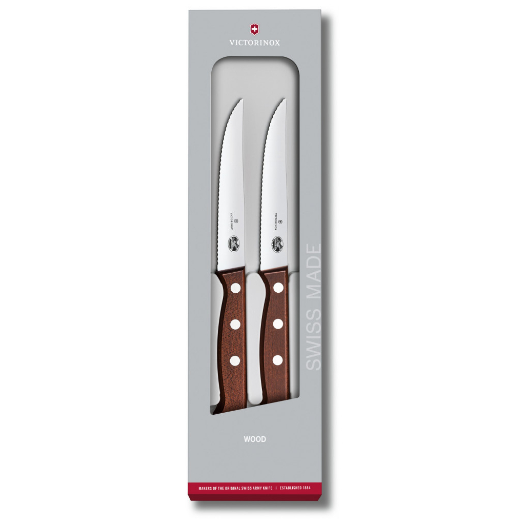 Набір ножів Victorinox Wood Steak Set 2шт Serrate (5.1230.12G)