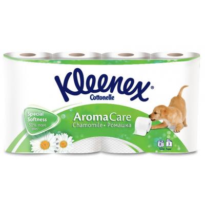 Туалетний папір Kleenex Cottonelle Aroma Care Ромашка 155 відривів 3 шари 8 рулонів (5029053541617)