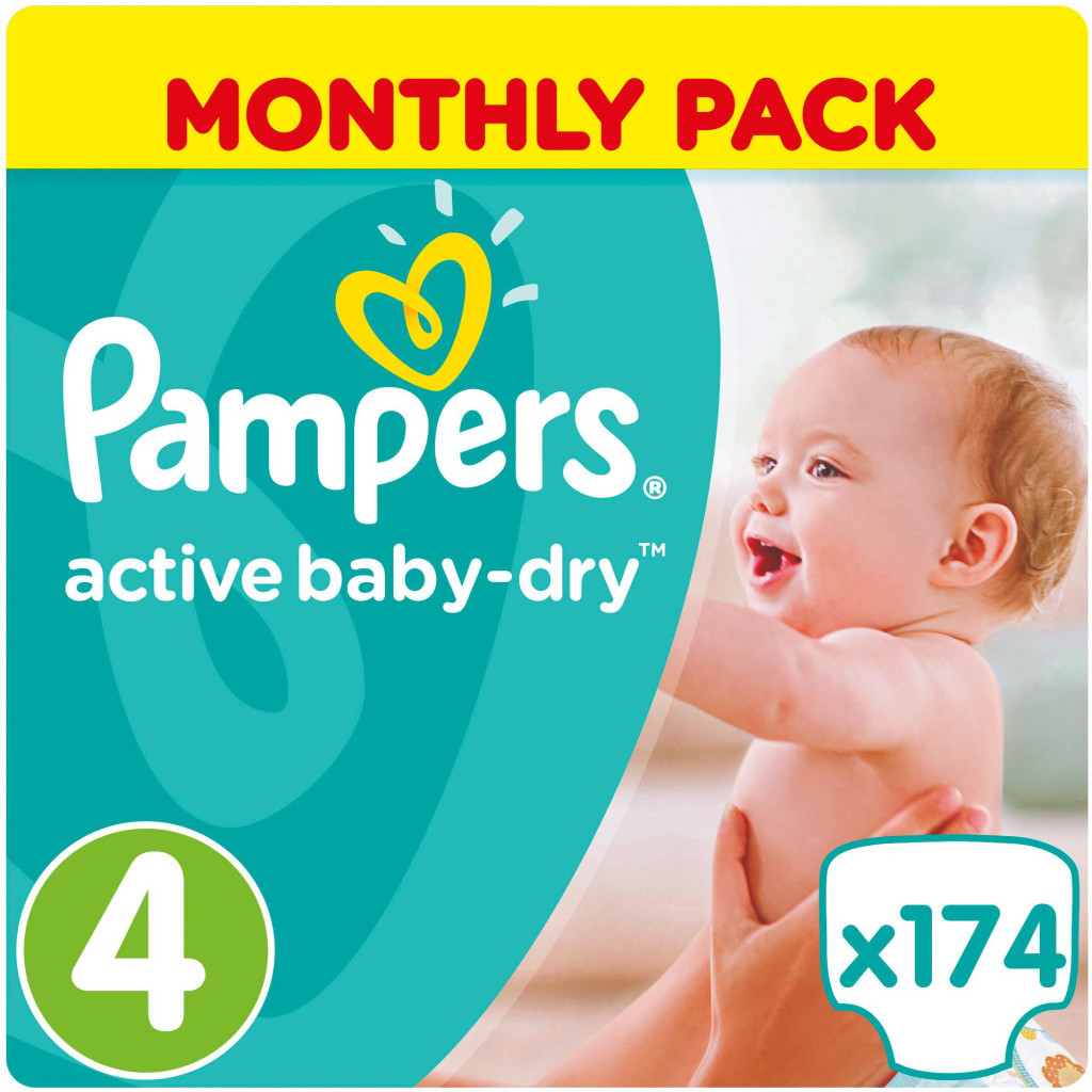 Підгузок Pampers Active Baby-Dry Maxi Размер 4 (8-14 кг), 174 шт. (8001090172556)