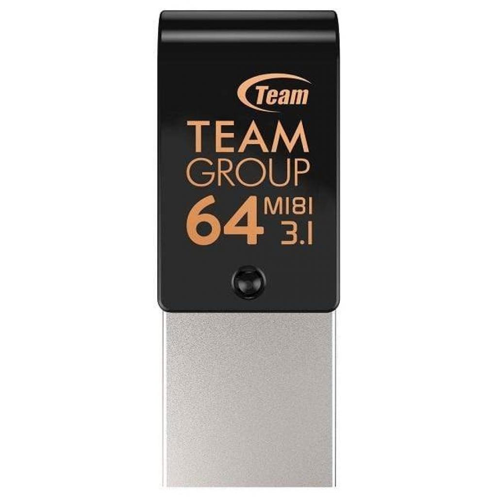 USB флеш накопичувач Team 64GB M181 Black USB 3.1/Type-C (TM181364GB01)