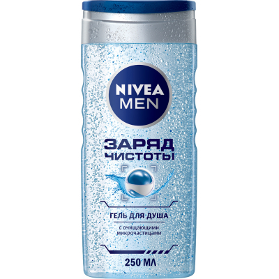 Гель для душу Nivea Men Заряд чистоти з очисними мікрочастинками 250 мл (4005808781447)