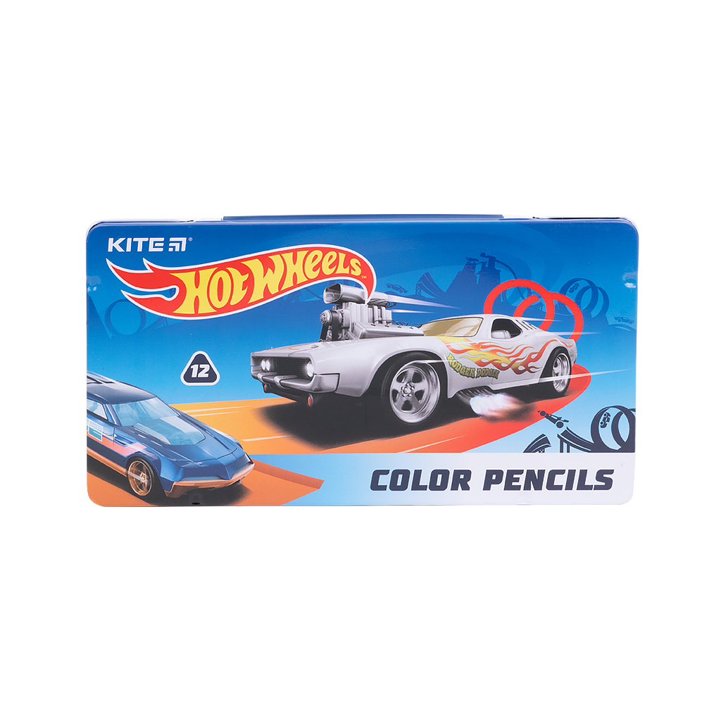 Олівці кольорові Kite Hot Wheels тригранні 12 шт (HW21-058)